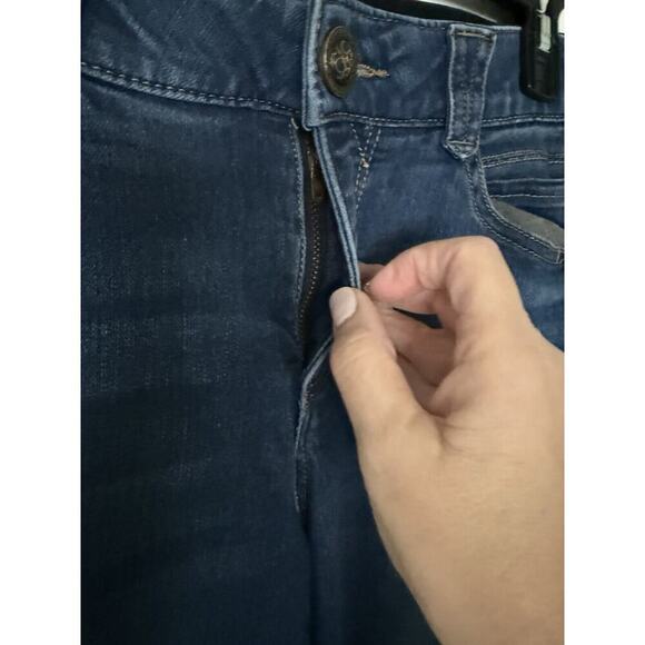 Democracy AB Solution Jeans Womens Size 8 Elastic Waist Denim Blue Straight Crop - Picture 3 of 11